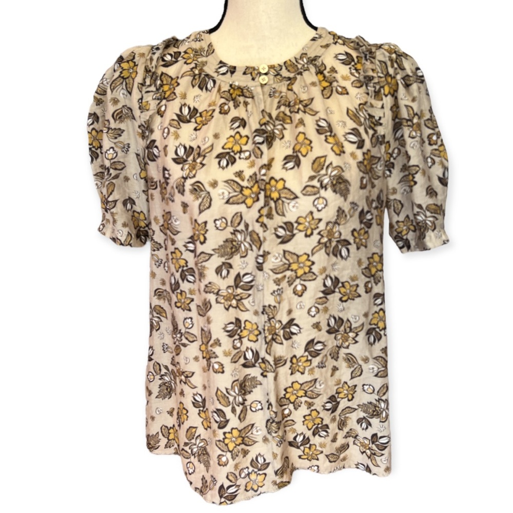 Current Air Floral Split Neck Blouse Anthropologi… - image 2